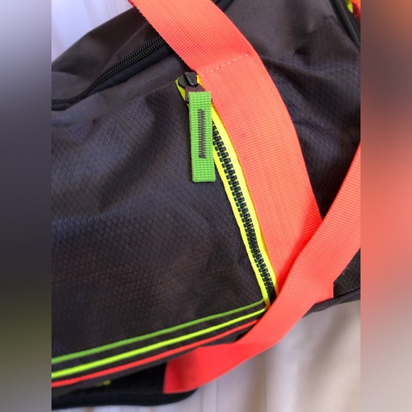 Adidas Grey and Neon Pink and Green Duffel Bag - Picture 3 of 16
